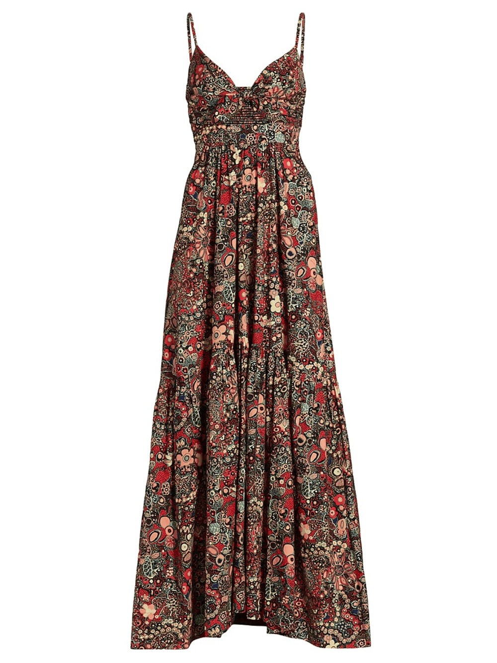 A.L.C. Laura Cotton Floral Maxi Dress Sangria Multi 6 - Picture 4 of 15